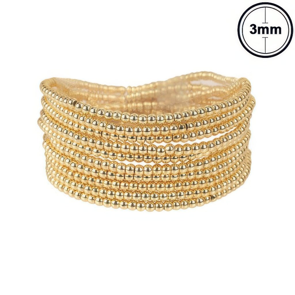 Metallic Crimp Bead Bracelet Set 35$